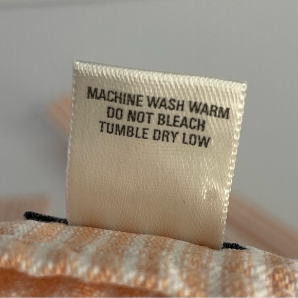 Covington Kids Striped Embroidered Shortalls Peach Cotton Denim Unisex 12M - Picture 13 of 14